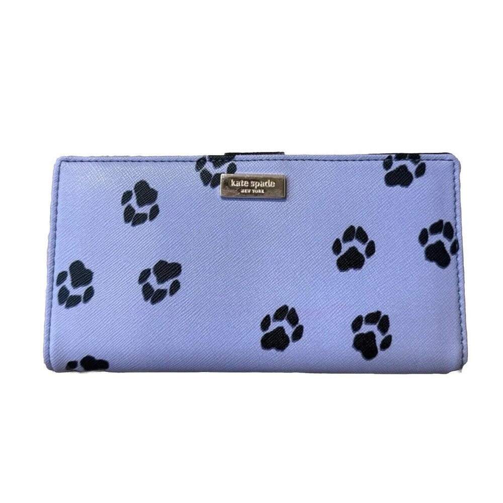 kate spade Lavender Paw Print Continental Wallet